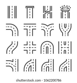 road line icon set