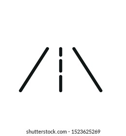 Road line icon vector, outline vector logo illustration, linear pictogram isolated on white