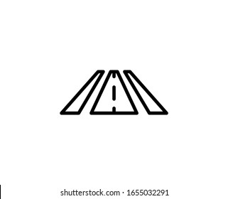 Road line icon. Vector symbol in trendy flat style on white background. Road sing for design.