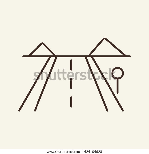 Road line icon. Warning, transport, safety. Road\
traffic concept. Vector illustration can be used for topics like\
road safety, travelling,\
traffic