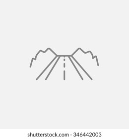 Road line icon for web, mobile and infographics. Vector dark grey icon isolated on light grey background.