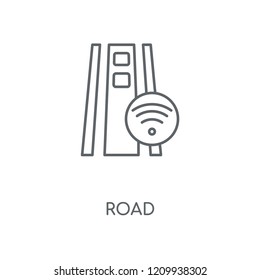 Road linear icon. Road concept stroke symbol design. Thin graphic elements vector illustration, outline pattern on a white background, eps 10.