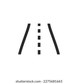 Carretera, icono de estilo lineal. Ancho de trazo editable