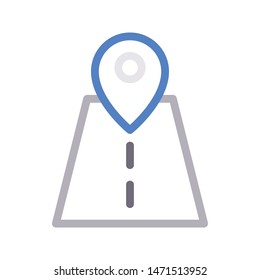 road location colour line vector icon