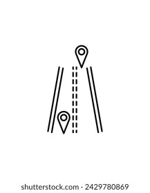 road with location icon, vector best line icon.