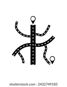road with location icon, vector best flat icon.