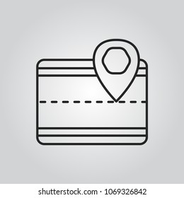 Road with location pin icon