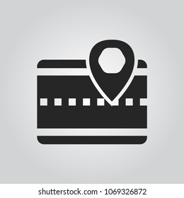 Road with location pin icon