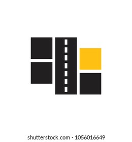 road and location symbol logo vector