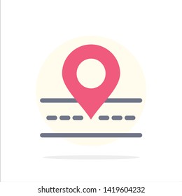 Road, Location, Way, Map Abstract Circle Background Flat color Icon