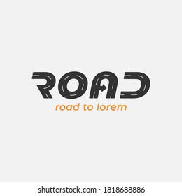 Road logo with arrow on white background