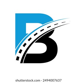  Road Logo combine with letter B vector template