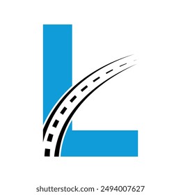  Road Logo combine with letter L vector template