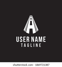 road logo concept combination with letter A is unique, simple, creative