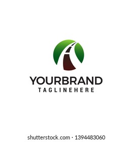 Road logo design concept template vector