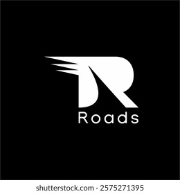 Road logo design with initial letter R concept.