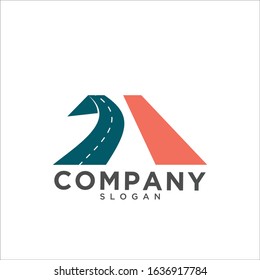 Road logo design template, road logo design your company, abstract witch hat logo
