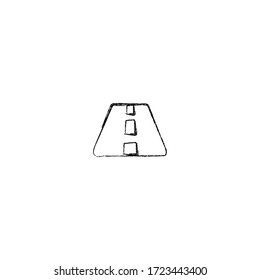 road logo icon design with simple line art style