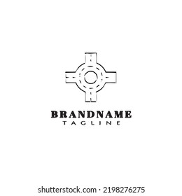 plantilla de diseño de icono de logotipo de carretera ilustración de vector aislado negro