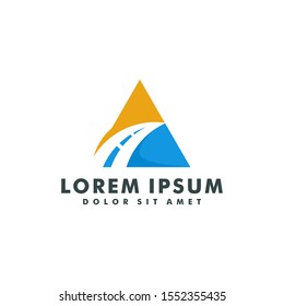 Road logo icon design vector illustration