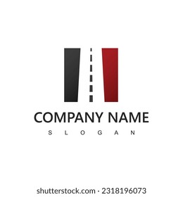 Road logo illustration, path asphalt road street highway vector icon