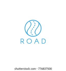 Road logo. Laconic road logotype 