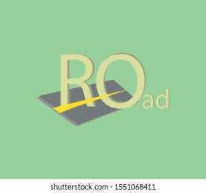Road logo with line, dividing strip