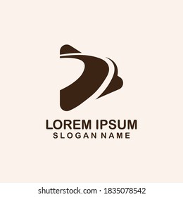 Road logo template simple creative design vector. street business symbol