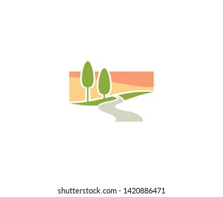Road logo tree nature park 