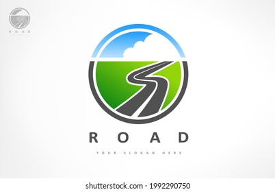 Road logo vector. Track design.