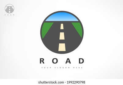 Road logo vector. Track design.