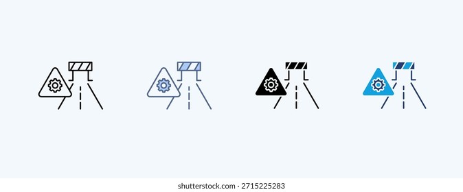 Road Maintenance Multiple Icon Illustration Vector