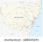 Road map of the Australian state New South Wales map