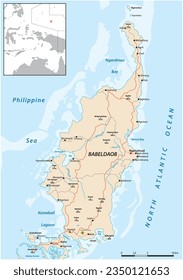 Road map of Babeldaob Island, Palau, Caroline Islands