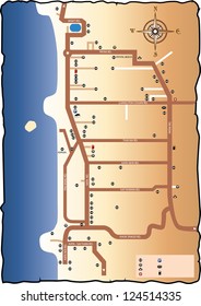 Road map of  the beach Thailand