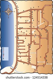 Road map of  the beach Thailand