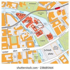 road map of the Berlin museum island