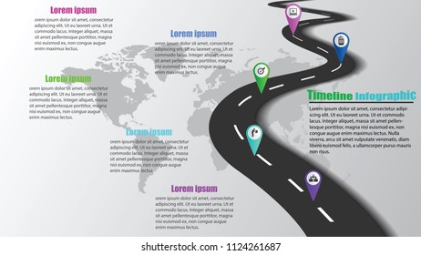 road map business infographic vector 