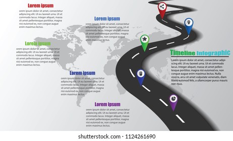 road map business infographic vector 