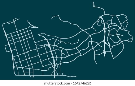 Road map of Chula Vista, California, United States