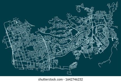 Road map of Chula Vista, California, United States