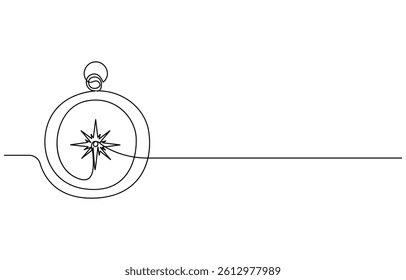 Road Map Compass Continuous one line art