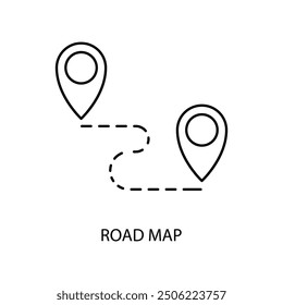 road map concept line icon. Simple element illustration. road map concept outline symbol design.