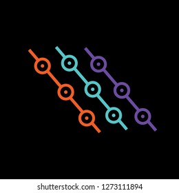 Road map design element. Subway line vector design logo design