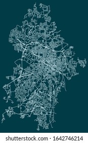 Road map of Durham, North Carolina, United States