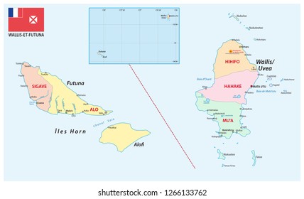 Road map of the French overseas territory of Wallis and Futuna