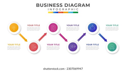 road map graphic  diagram with steps. Modern infographic template for business. Infographic vector presentation.