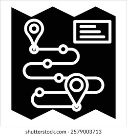 Road Map Icon Element For Design
