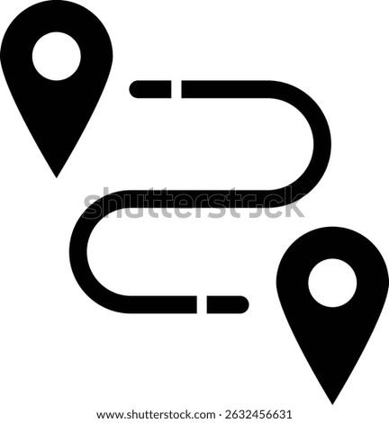 Road map icon. Map navigation symbol. a black and white icon of a map pointer.  location services. black design
