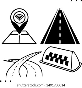 Road map icon in outline style